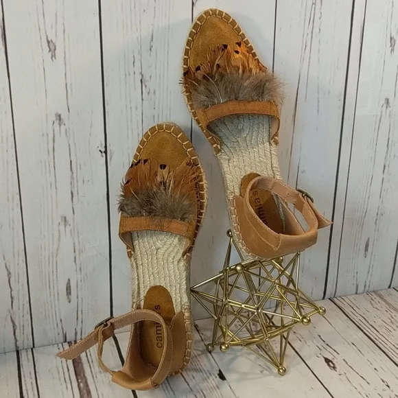 Camila's Feather Boho Chic Espadrilles Women's 7.5/8 - Picture 4 of 16